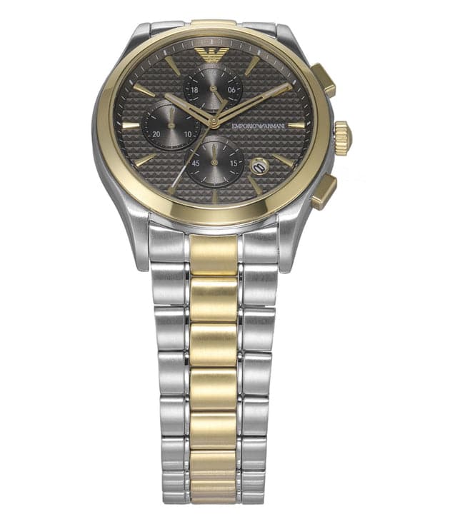 Emporio Armani Paolo Chronograph Grey Dial Two Tone Steel Strap Watch For Men - AR11527 - Image 6